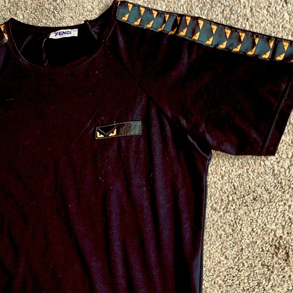 Fendi black and yellow designer shirt